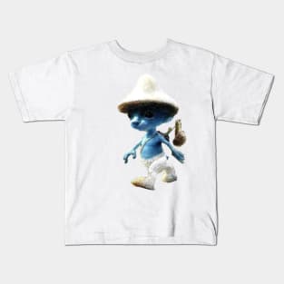 Smurf cat tiktok viral meme funny design Kids T-Shirt